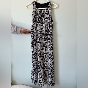 Tommy Hilfiger Black and White Floral Midi Dress